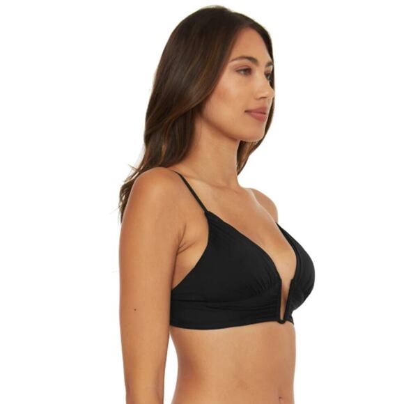 Becca Swim Phoebe Wire Front Bikini Top Black Size Medium NEW with Tags! - Picture 4 of 8